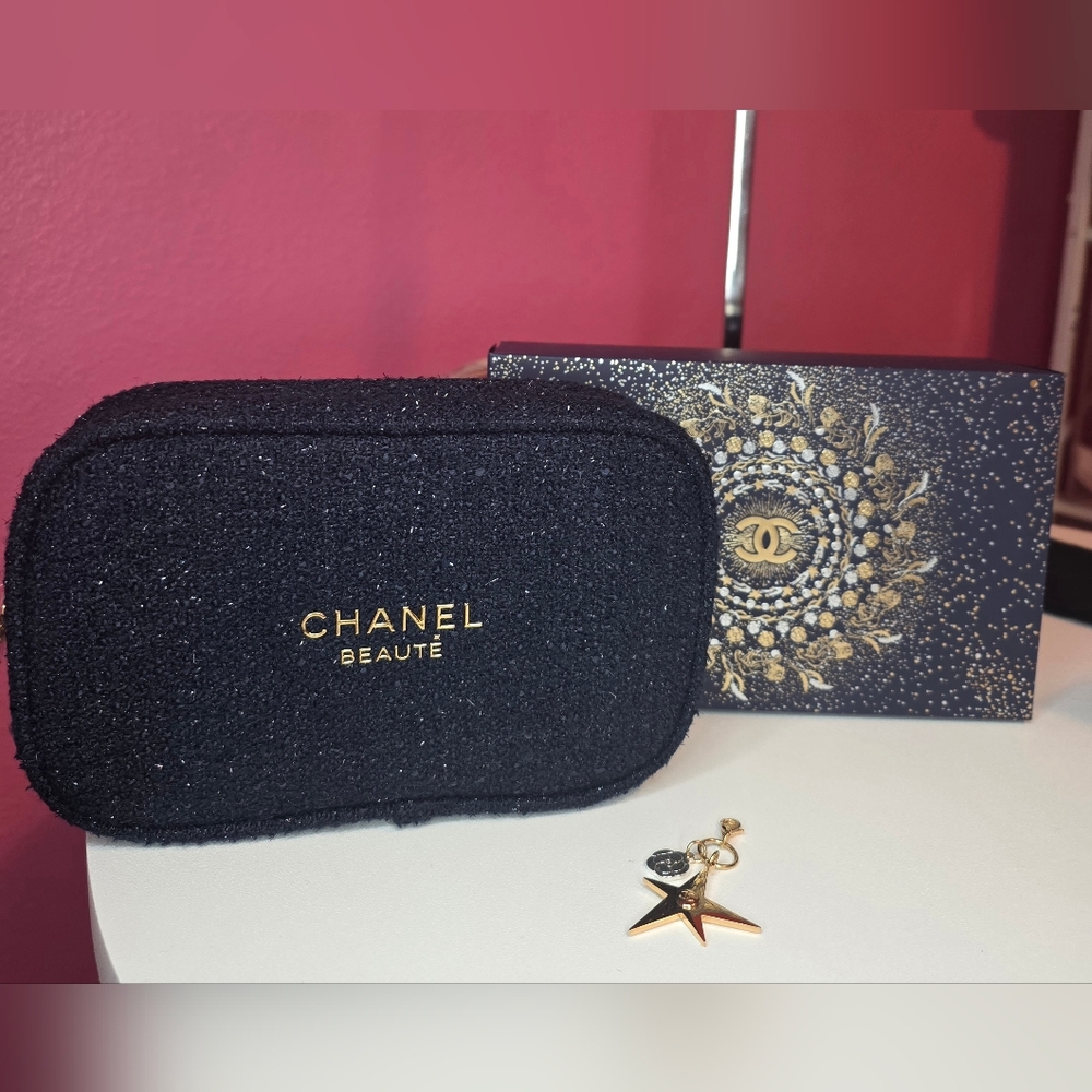 NEW Chanel Beauté Line Glittery Tweed Pouch Bundle!